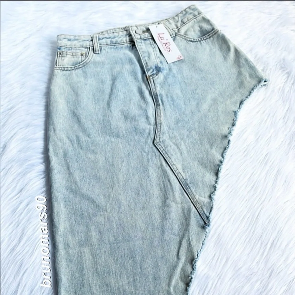 La’ Ros Asymmetrical Denim Skirt - Picture 2 of 11